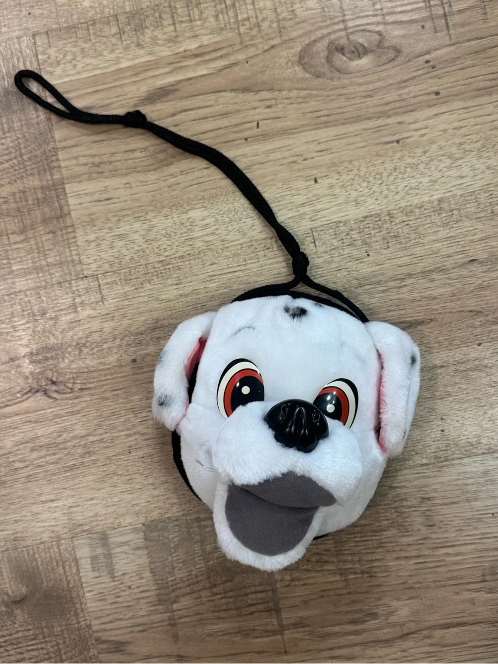 VTG 1990’s Disney 101 Dalmations Plush Puppy Head Zip Bag 8” Purse Kids
